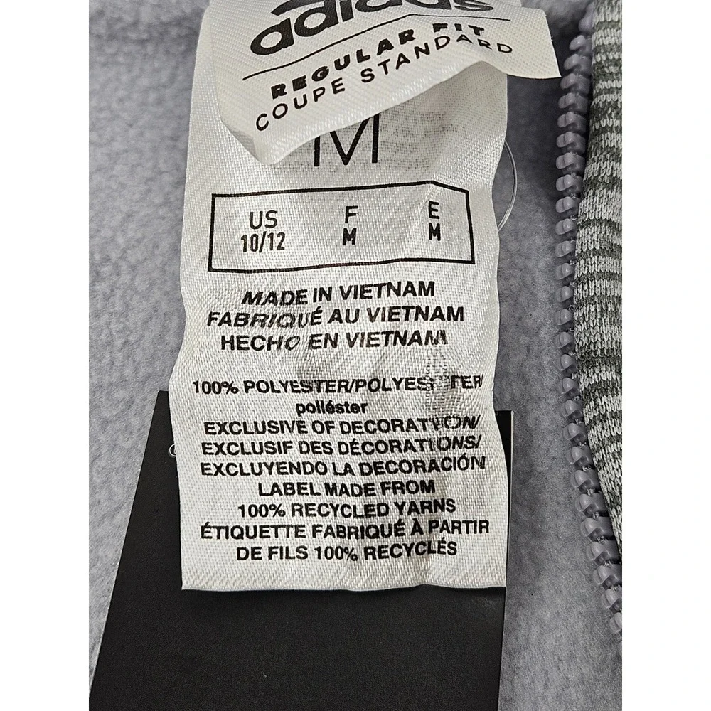 Adidas Boy's Full Zip Hooded Jacket w/Pockets, Gray/Black, AP5539, Size MD, NEW